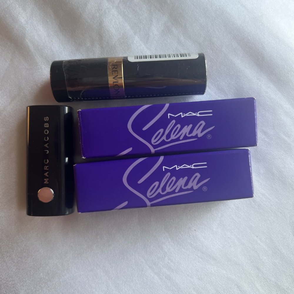 Brand New In Box, Selena MAC Lipstick + Free Revlon and Marc Jacobs
